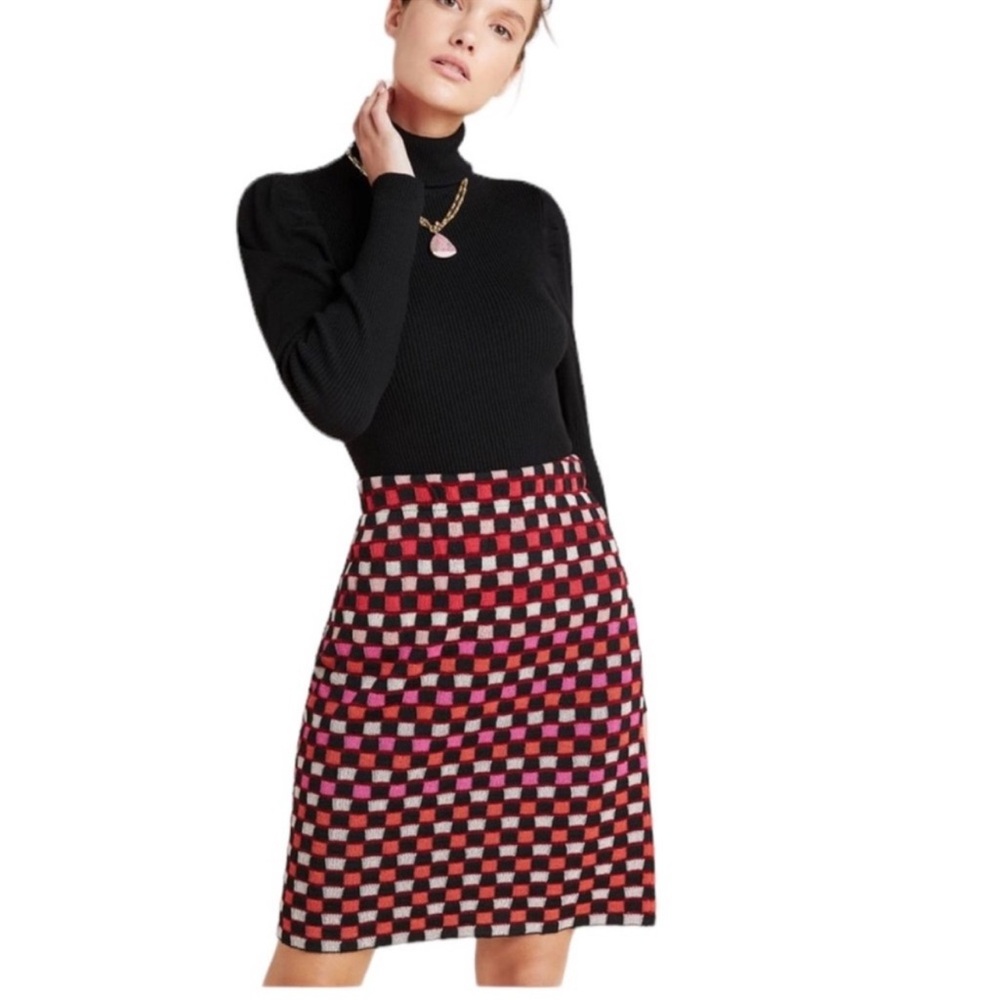 Anthropologie/Aldomartins Checkered Women's Knit Skirt, Size Small, EUC - Picture 2 of 6